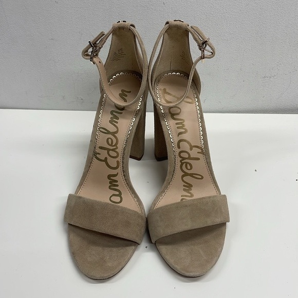 New Sam Edelman Yaro Nude Suede Strappy Heels Size 7.5 - Picture 2 of 10